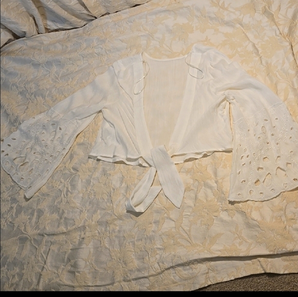 White Bell Sleeve Blouse - Picture 3 of 5